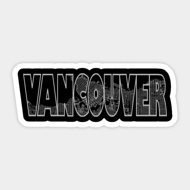 Vancouver Street Map Sticker by thestreetslocal